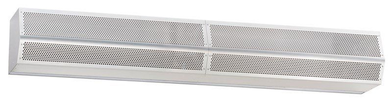 A white air curtain is sitting on a white surface.