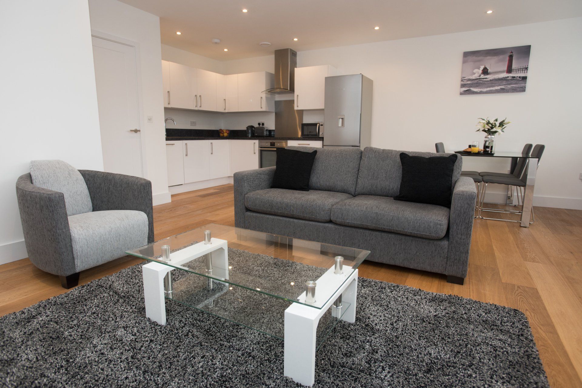 Sussex house open plan kitchen and living area celador apartments