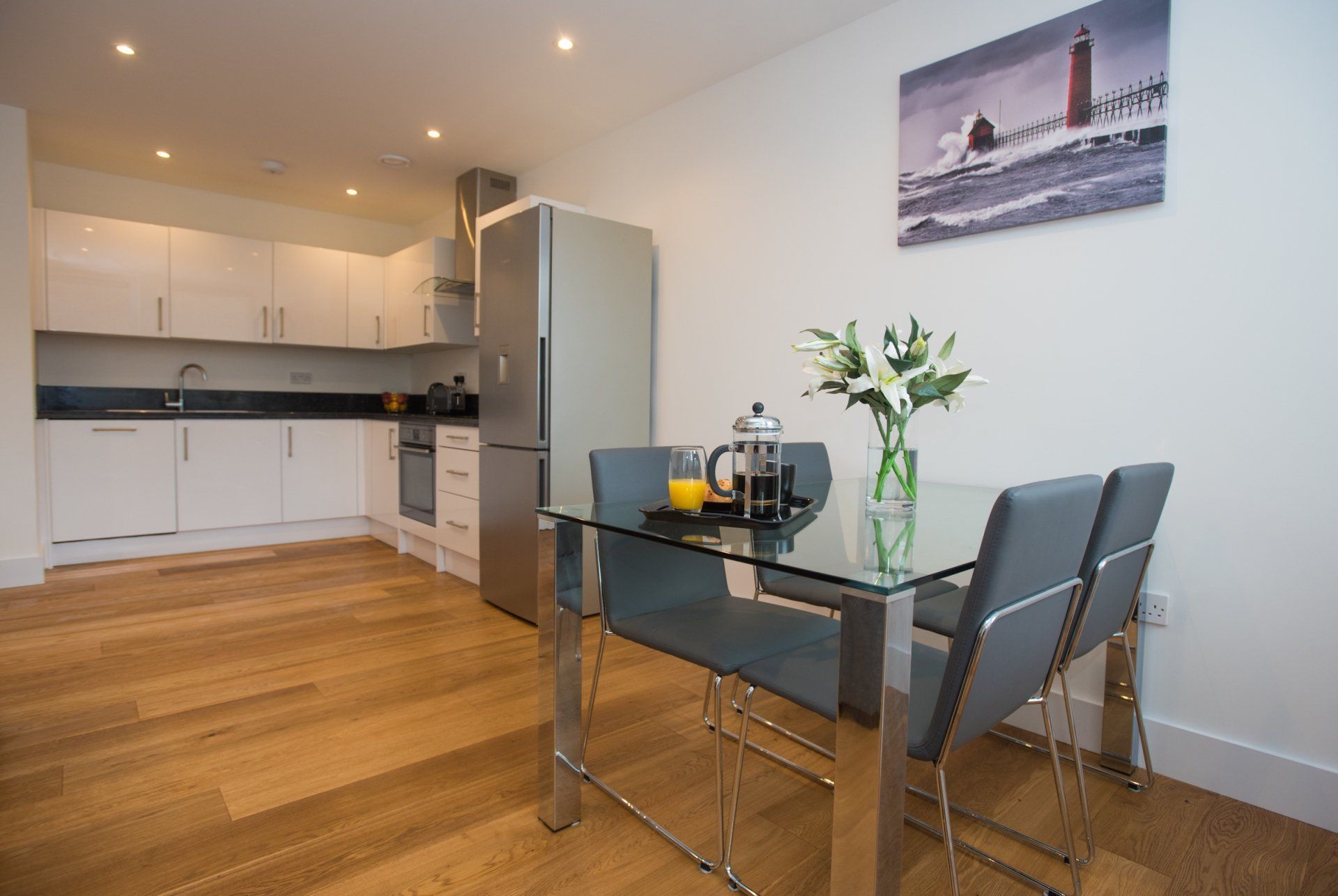 Sussex house open plan kitchen and living area, celador apartments