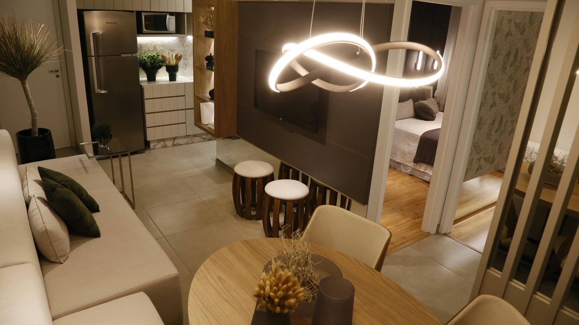 A luxurious interior of a serviced apartment