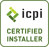 ICPI Certified Installer logo with green and black text and design on a white background.