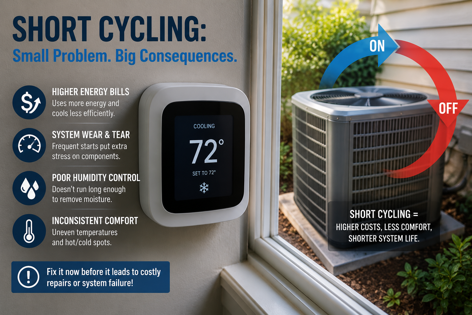 AC unit turning on and off frequently Florida home