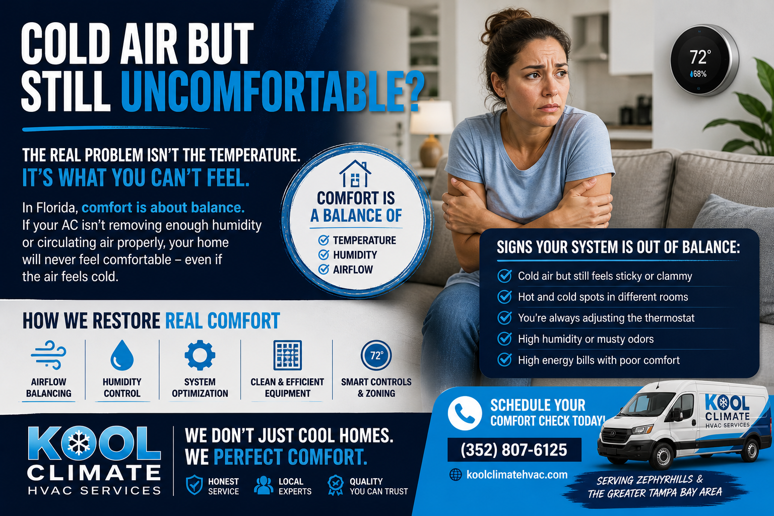 uneven cooling hot and cold rooms Florida