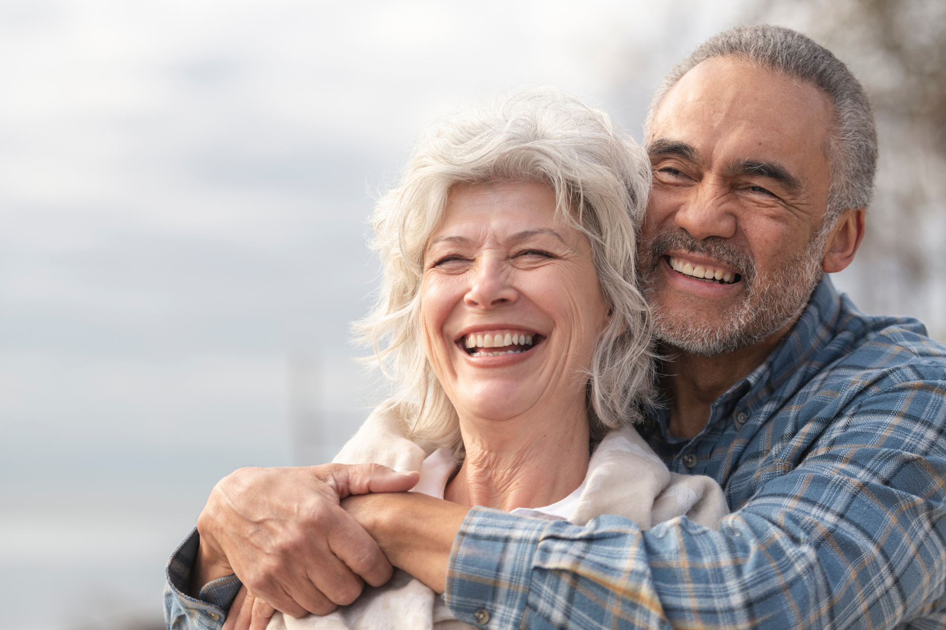 happy senior couple on Medicare