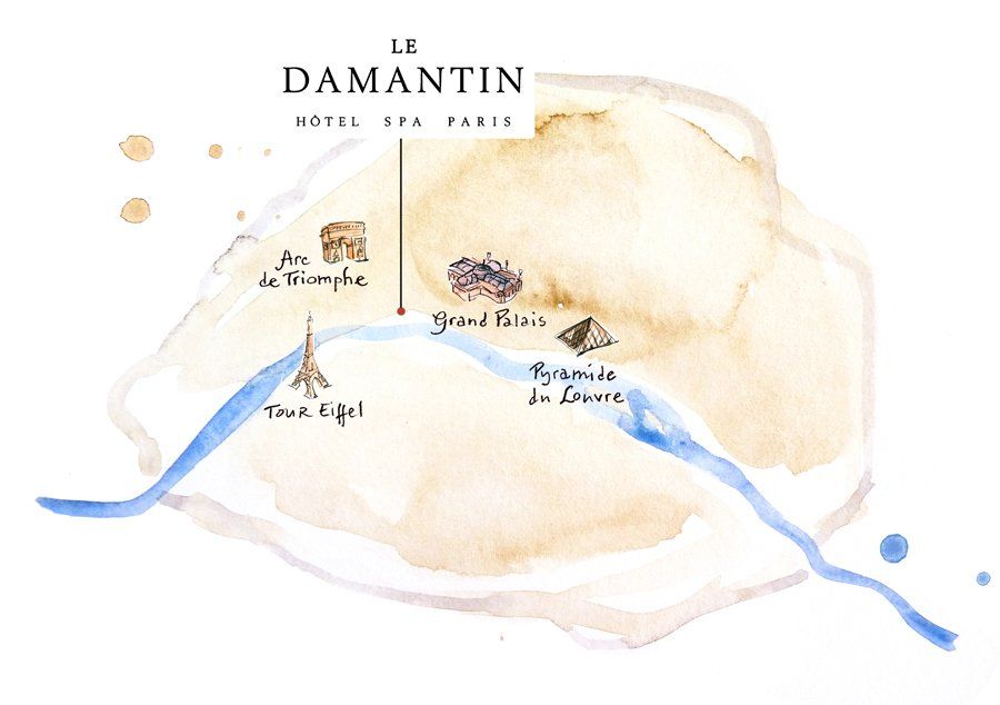hotel le damantin - illustration du triangle d'or paris