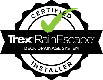 Trex RainEscape certified installer badge.