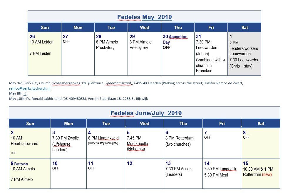 Fedeles May June