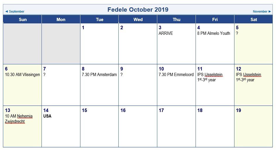 Fedeles October