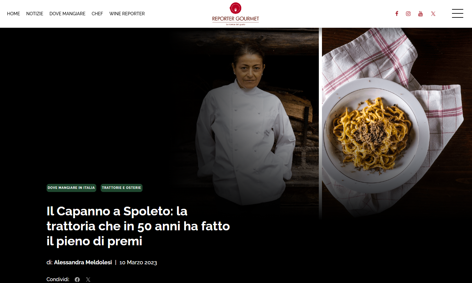 articolo su reporte gourmet