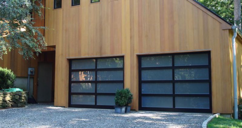 Glass Garage with black frame - Garage doors in San Francisco, CA