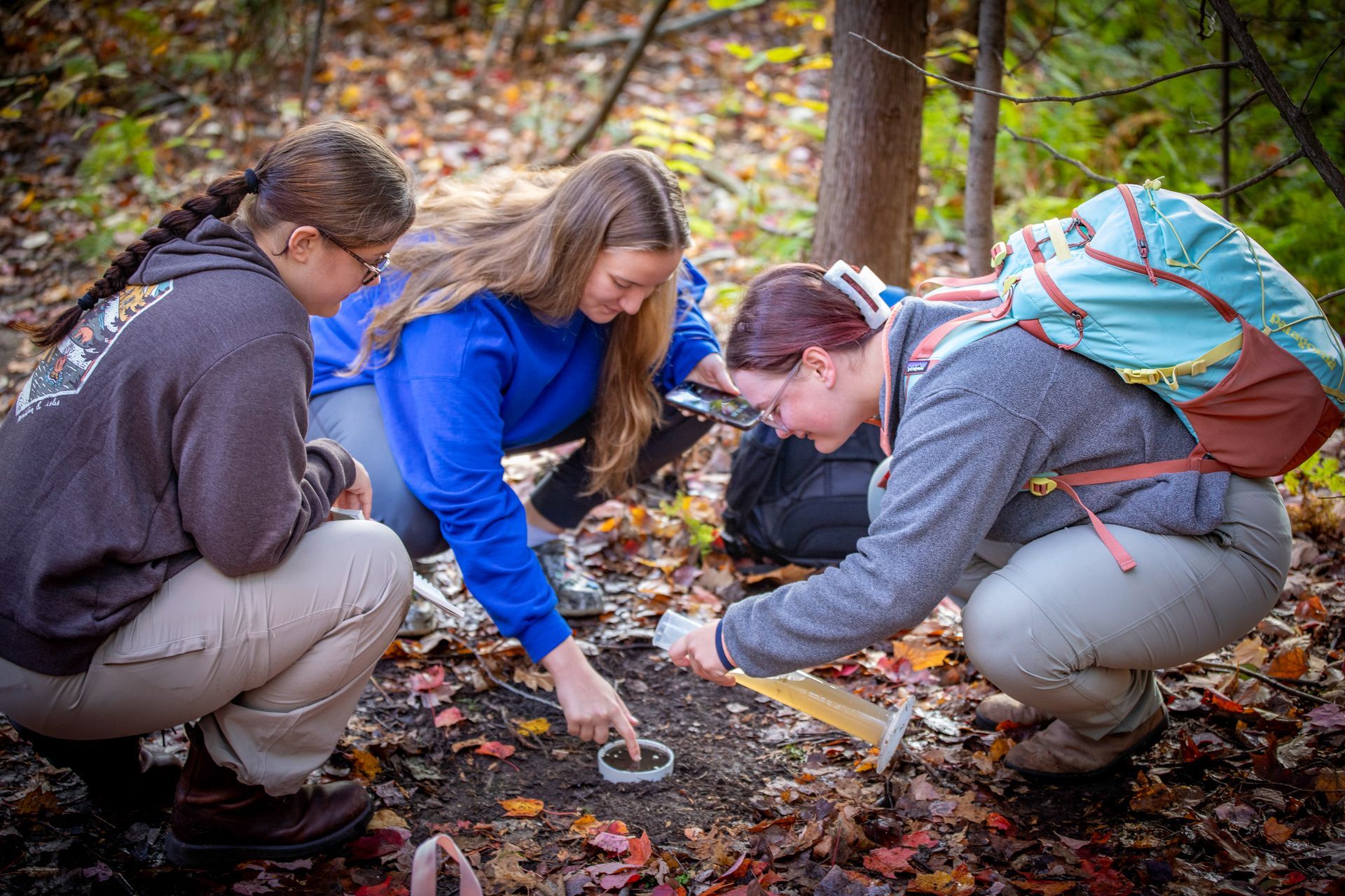 Students doing outdoor research