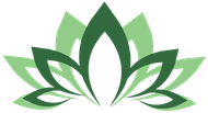 A green lotus flower with leaves on a white background.