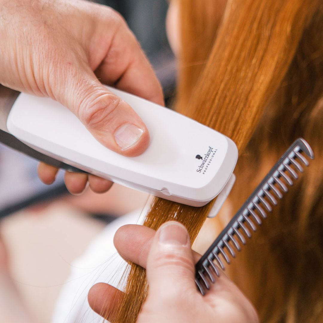 Digital hair analysis during a professional hair consultation at The Truth in Colour Newcastle
