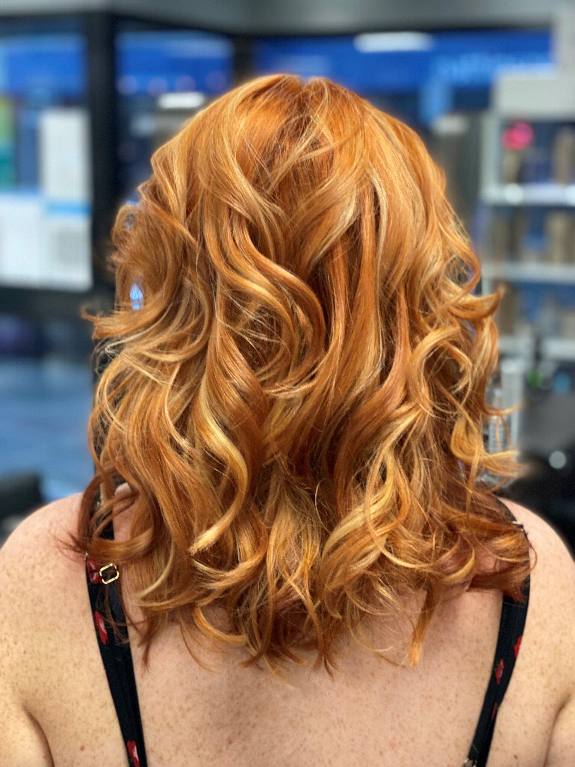 vibrant copper Balayage hair transformation created at Collective Hairdressing