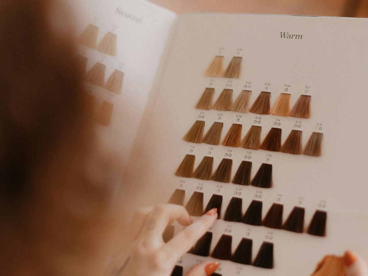 Hair colour consultation using a professional shade chart