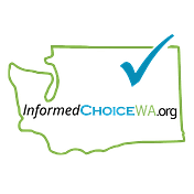 A logo for informed choice wa with a map of wa and a blue check mark.
