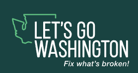 A logo for let 's go washington fix what 's broken