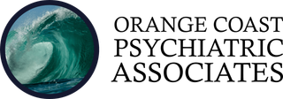 the logo for orange coast psychiatric associates shows a wave in the ocean .