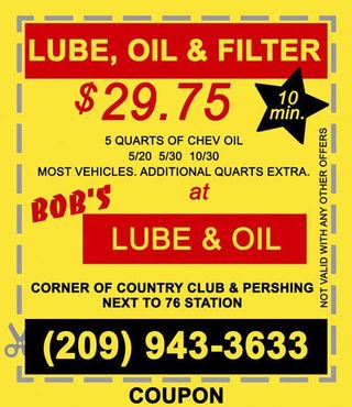 Lube Oil and Filter Couopn