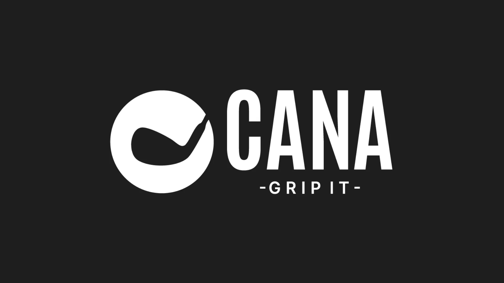 Logo for CANA, with a golf club inside a circle, text "CANA" and "GRIP IT".