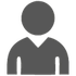 Gray silhouette of a person, with a head and shoulders, meant to represent a user or individual.