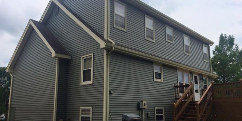 A large house with new siding