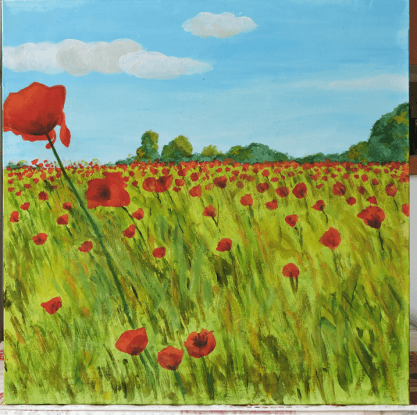 quadro con campo di papaveri