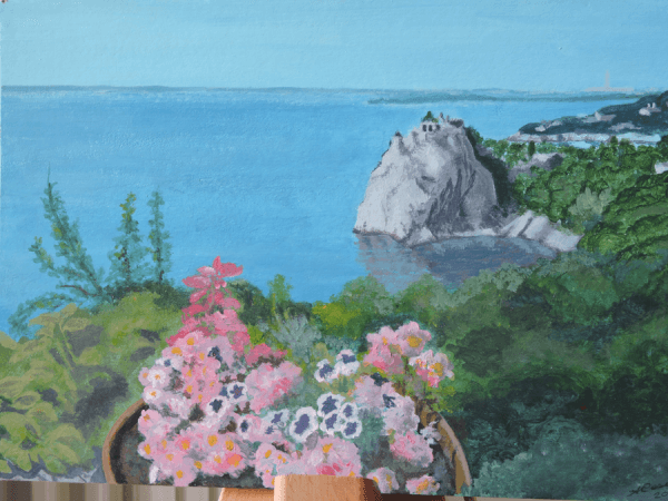 quadro con paesaggio marittimo