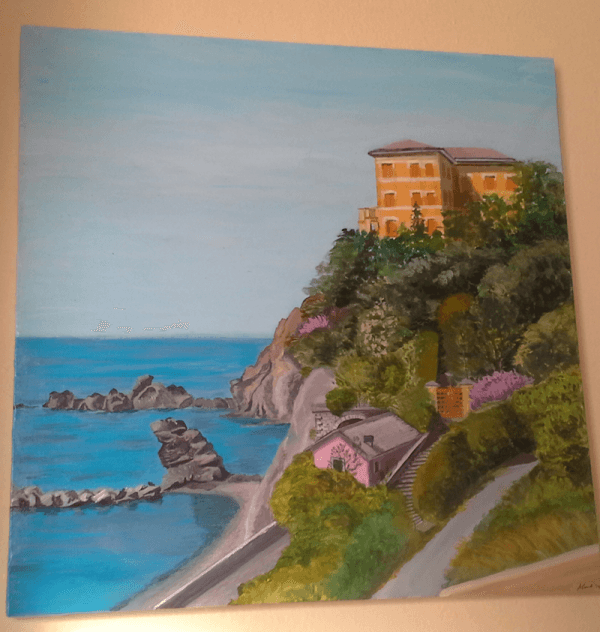 quadro con paesaggio costiero