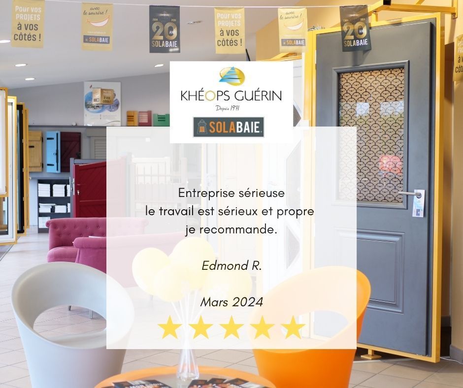 Une photo d'un magasin avec un avis d'Edmond R.