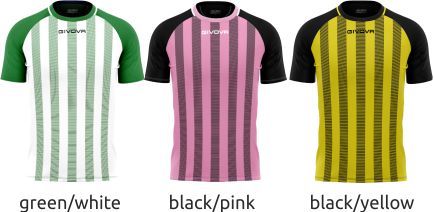 Givova Unisex Shirt Tratto T – Sportshirt Aus Interlock, Schwarz/Rot, Italienische Marke Für Fitness & Freizeit
