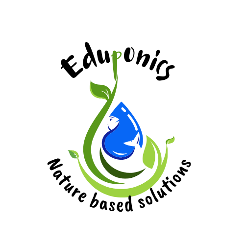 A logo for a company called eduponics nature based solutions.