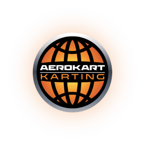 Un logo pour le karting aérokart avec un globe au centre