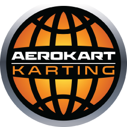 Un logo pour le karting aérokart avec un globe au centre