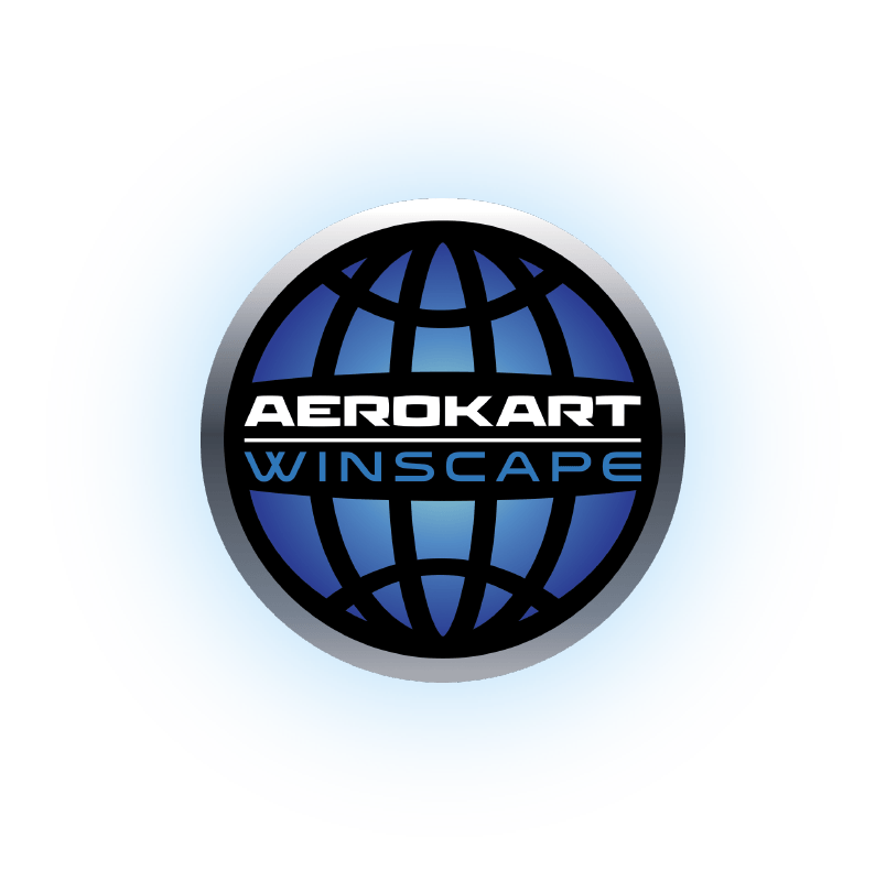 Un logo bleu et noir pour aerokart winscape