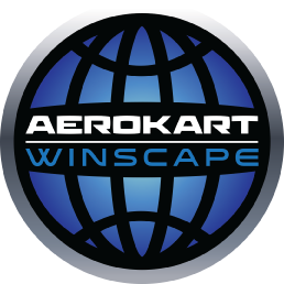 Un logo bleu et noir pour aerokart winscape