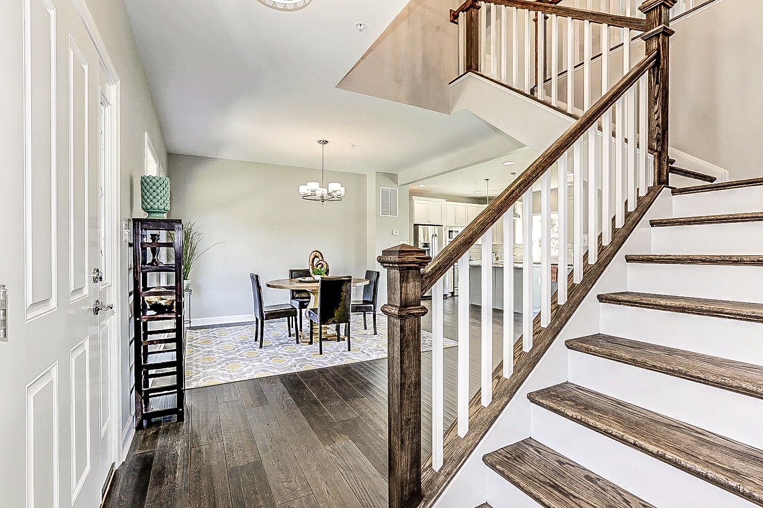 A staircase leading up to the second floor of a house.
