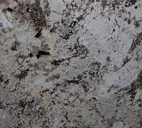 White granite with dark brown and grey speckles.