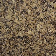 Brown and gold granite countertop with speckled pattern.