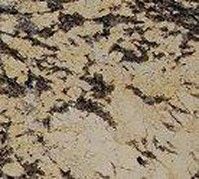 Beige and black granite countertop, speckled texture.