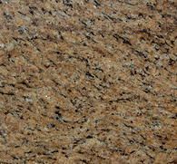 Golden brown granite countertop with swirling patterns.