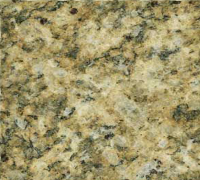 Golden granite with dark gray and black flecks.