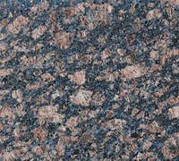 Brown and blue speckled granite countertop.