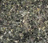 Green and gray speckled granite countertop.