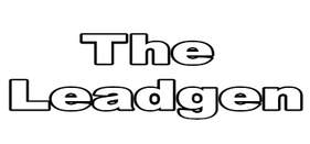 A black and white logo for the leadgen on a white background.