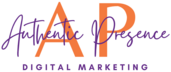 The logo for authentic presence digital marketing is an effective marketing strategy.