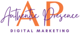 The logo for authentic presence digital marketing is symbolic of integrity and transparency.