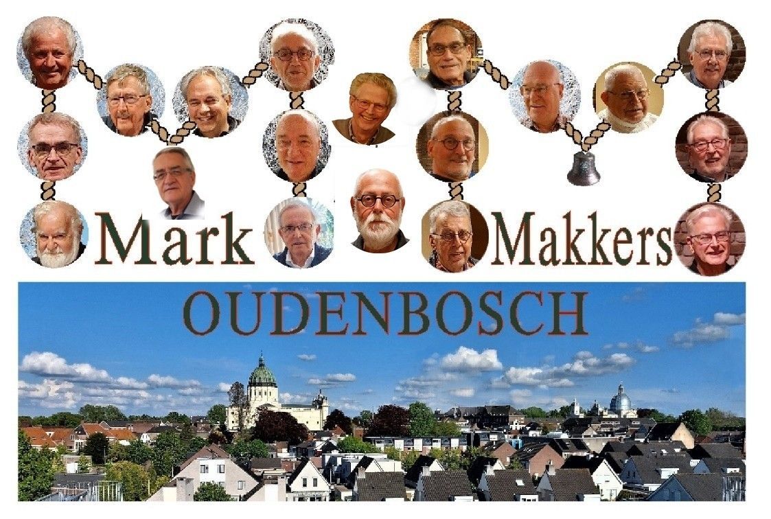 Collage of portraits arranged as the letters 