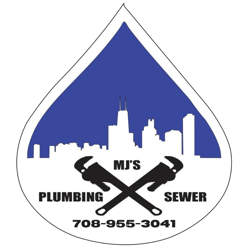 Logo: blue Chicago skyline within a water drop, crossed wrenches, 