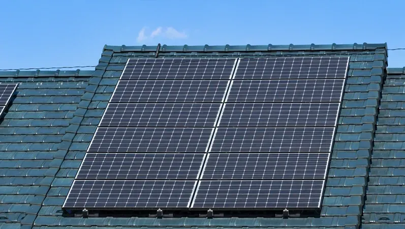 House with solar panel installed on the roof